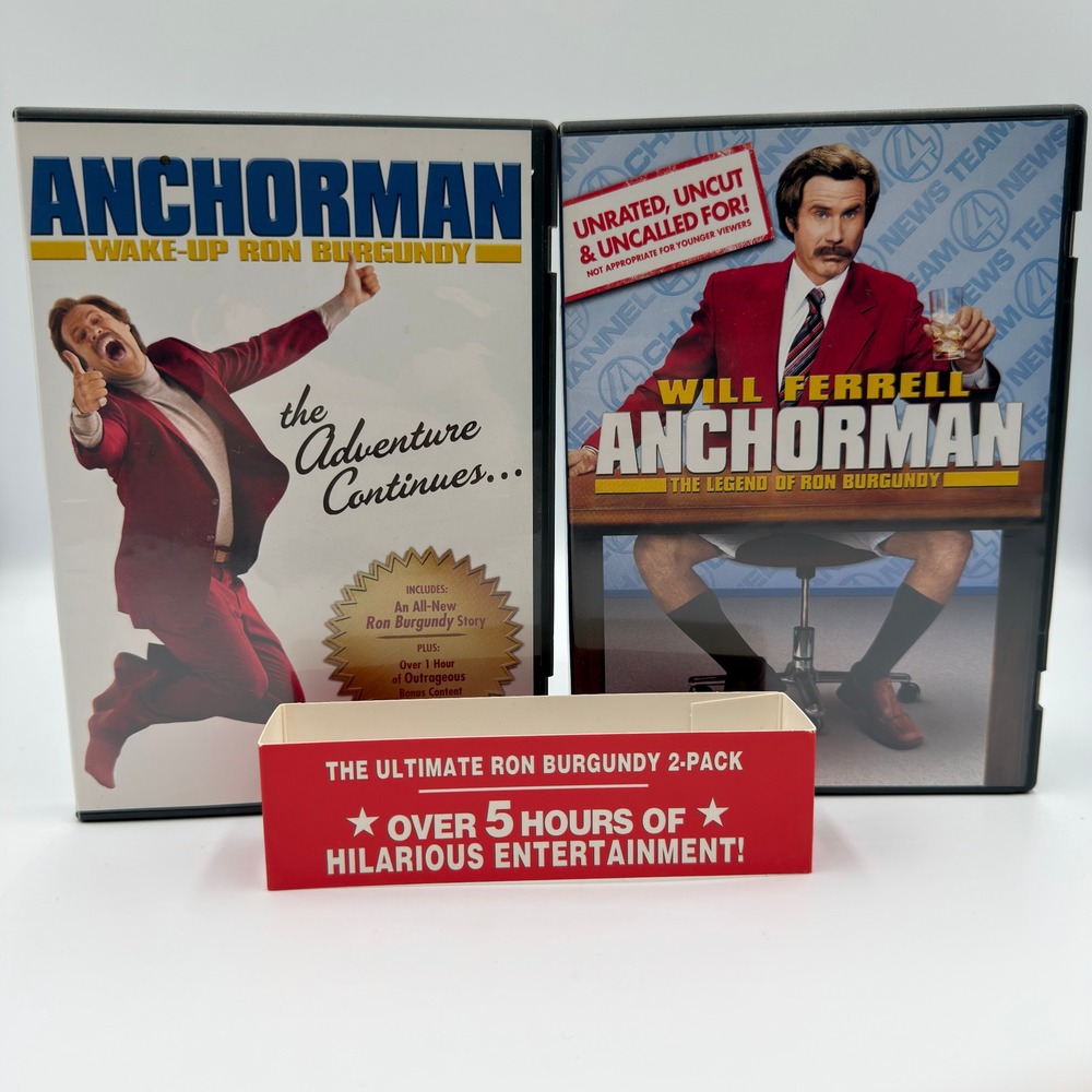 Anchorman The Ultimate Ron Burgundy 2-Pack DVD Will Ferrell Unrated 2-Disc Set